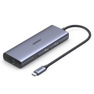 UGREEN Hub USB-C a 2 puertos USB 3.0 A + USB2.0 + 2 HDMI