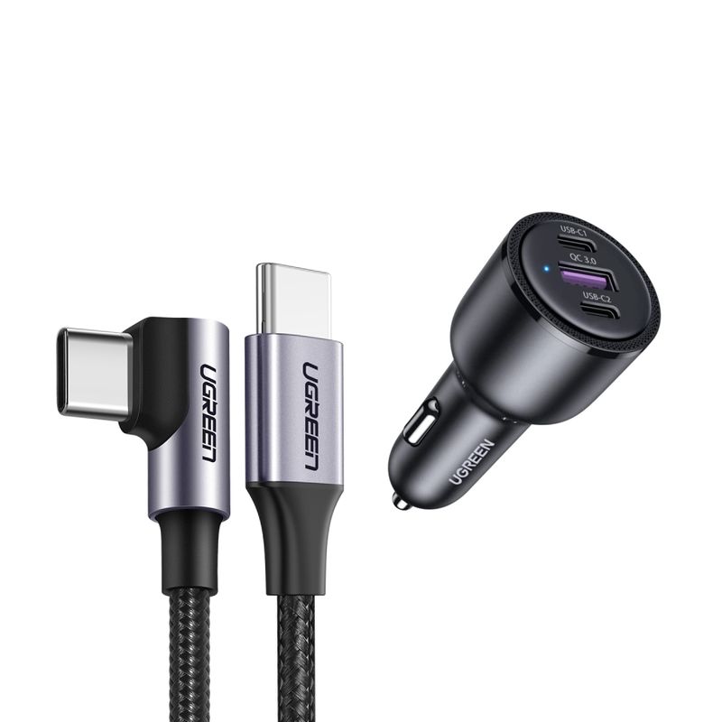 UGREEN Cargador de Coche USB, Adaptador Auto Carga Rápida Dual USB QC