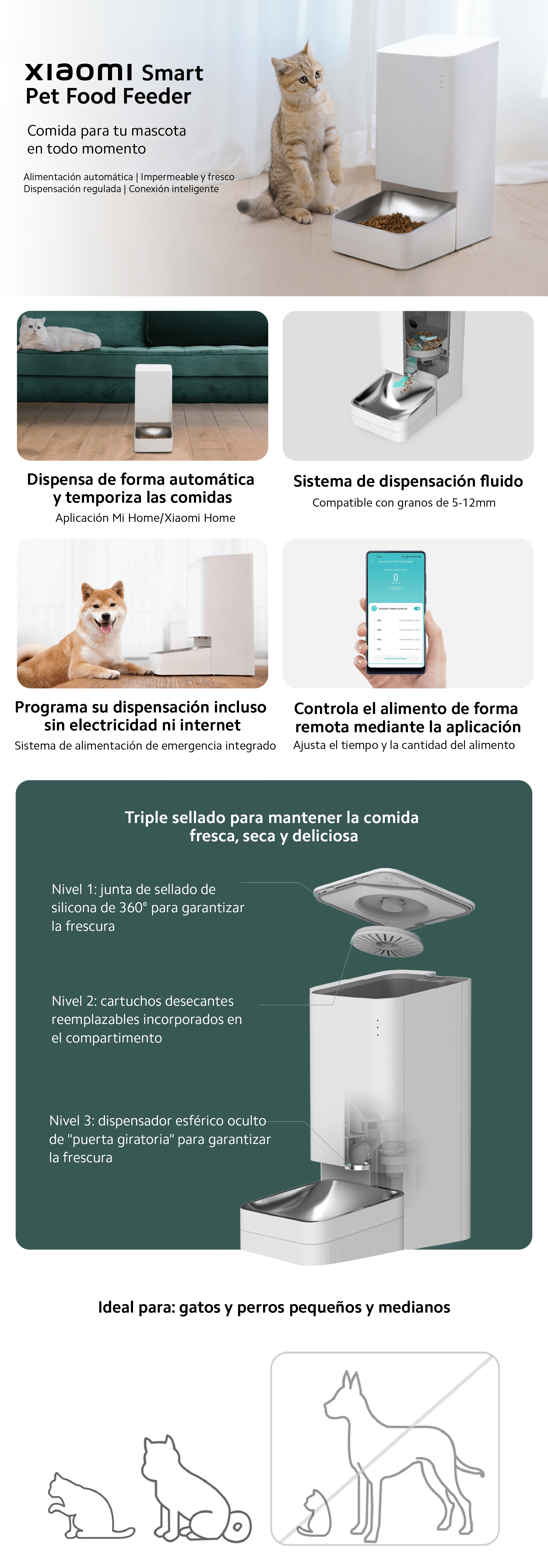 Comedero Automático Para Gatos, Dispensador De Comida Para Mascotas Con  Pilas US