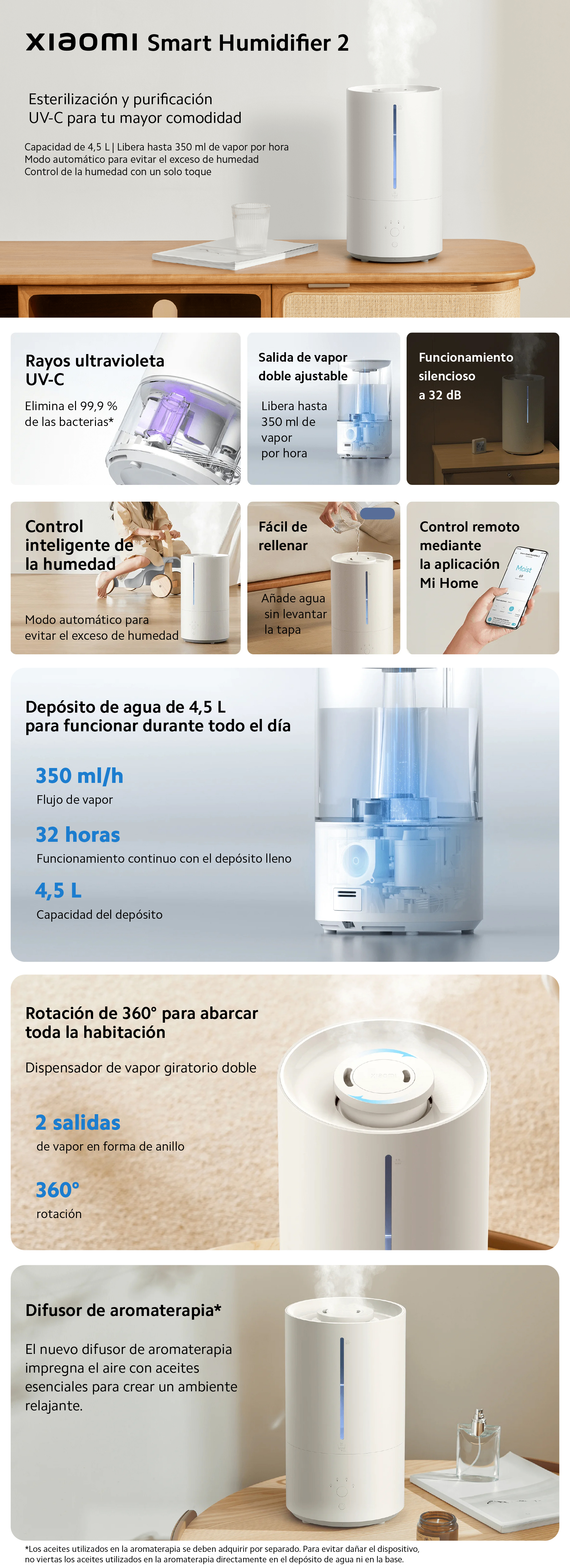 Humidificador antibacterial inteligente XIAOMI