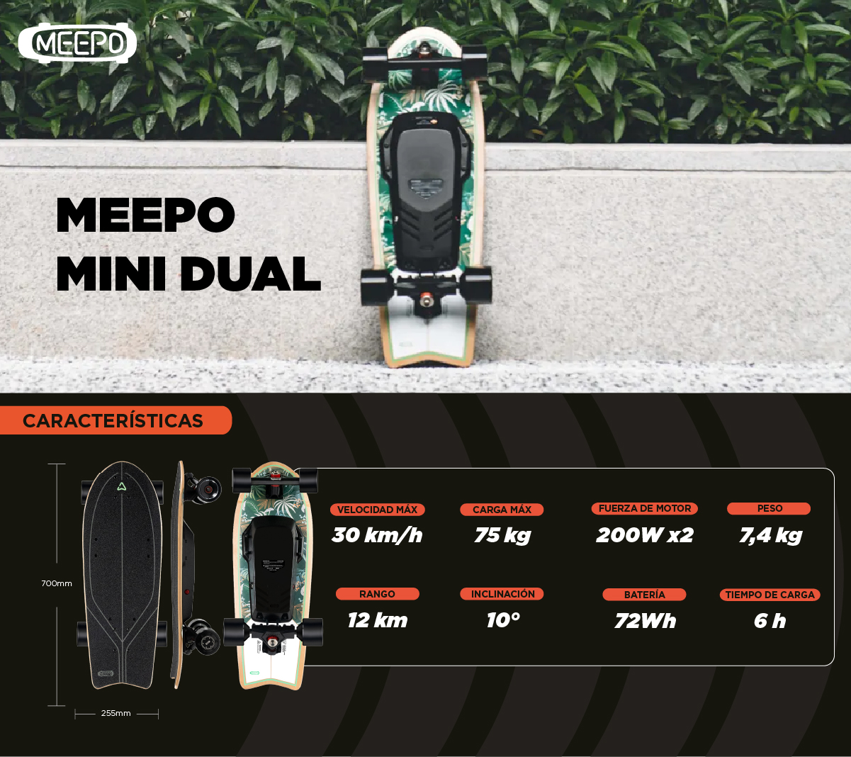 MEEPO Skate Eléctrico Meepo Mini Dual