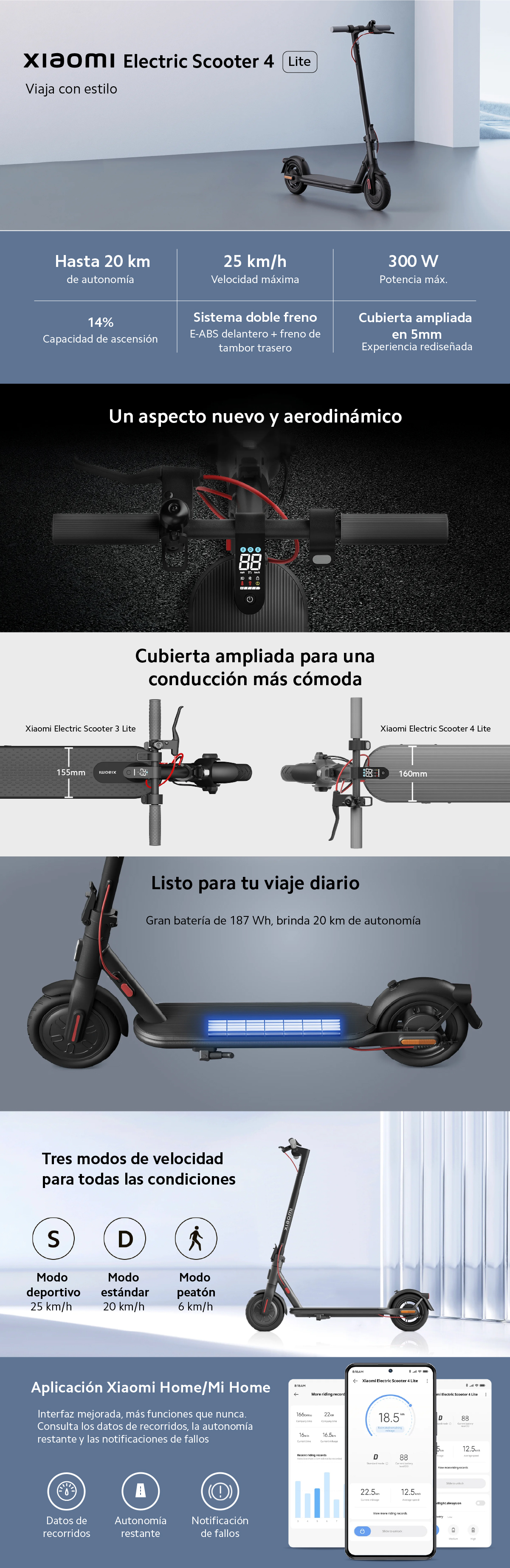 Especificações de Xiaomi Electric Scooter 4