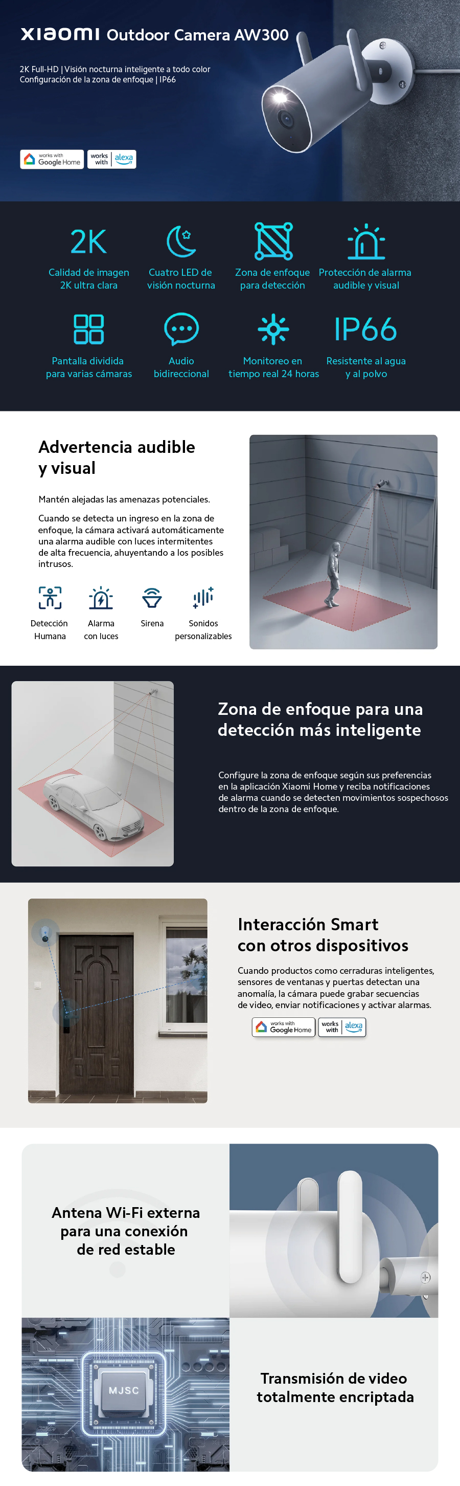 Ripley - CAMARA SEGURIDAD IP66 VIGILANCIA WIFI SMART EXTERIOR AUDIO