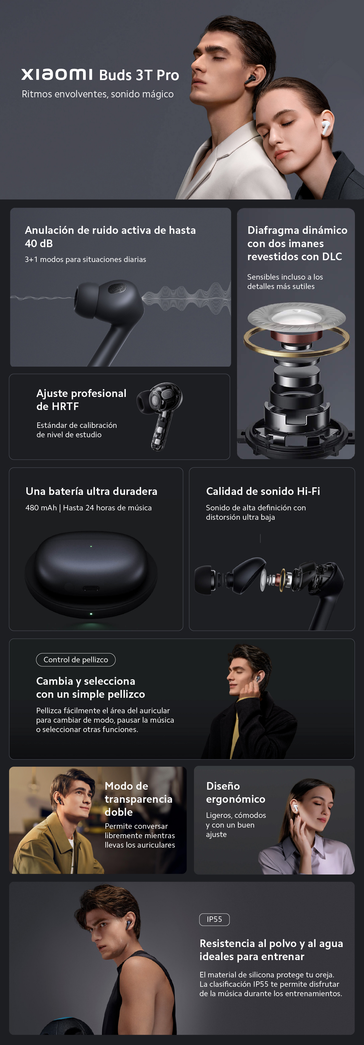 Xiaomi Buds 3 y 3T Pro: cancelación de ruido y hasta 6 horas de batería en