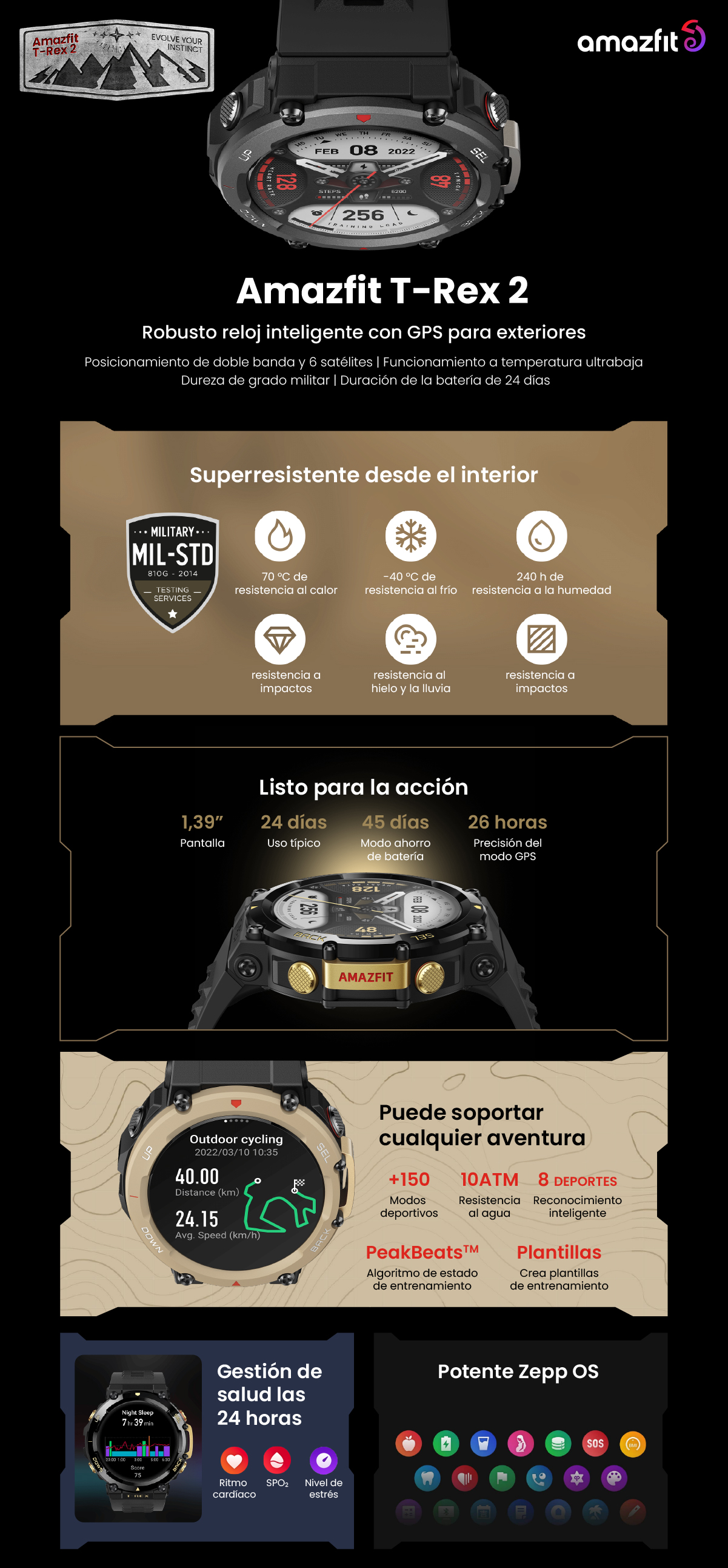 Amazfit T-Rex 2 reloj inteligente