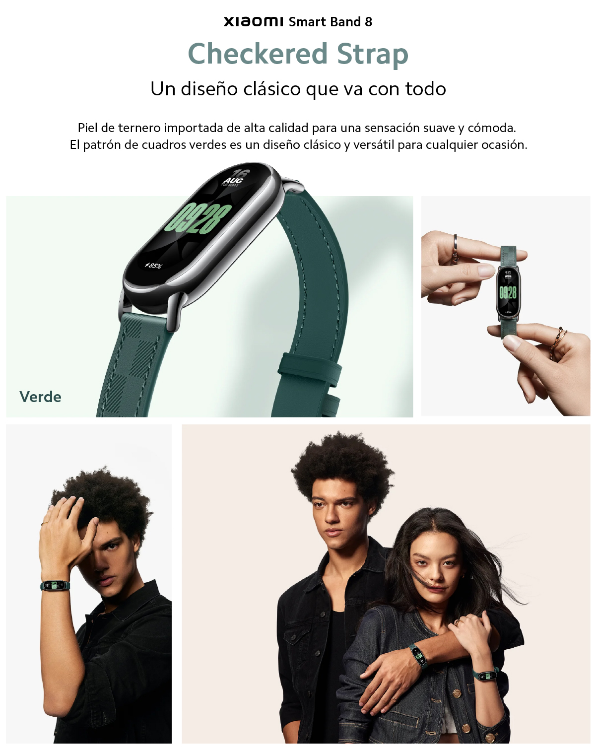 Comprar Para Xiaomi Mi Band 8 correa de cuero accesorios de reloj