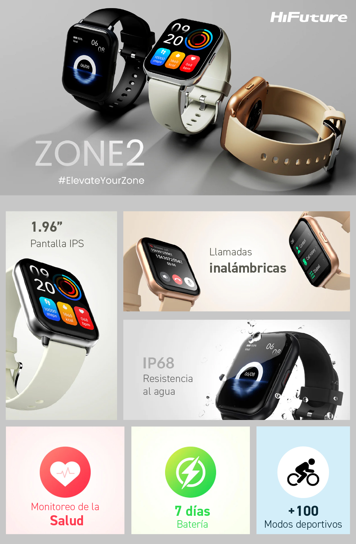 Ripley - HIFUTURE SMARTWATCH ZONE 2 ROSE GOLD