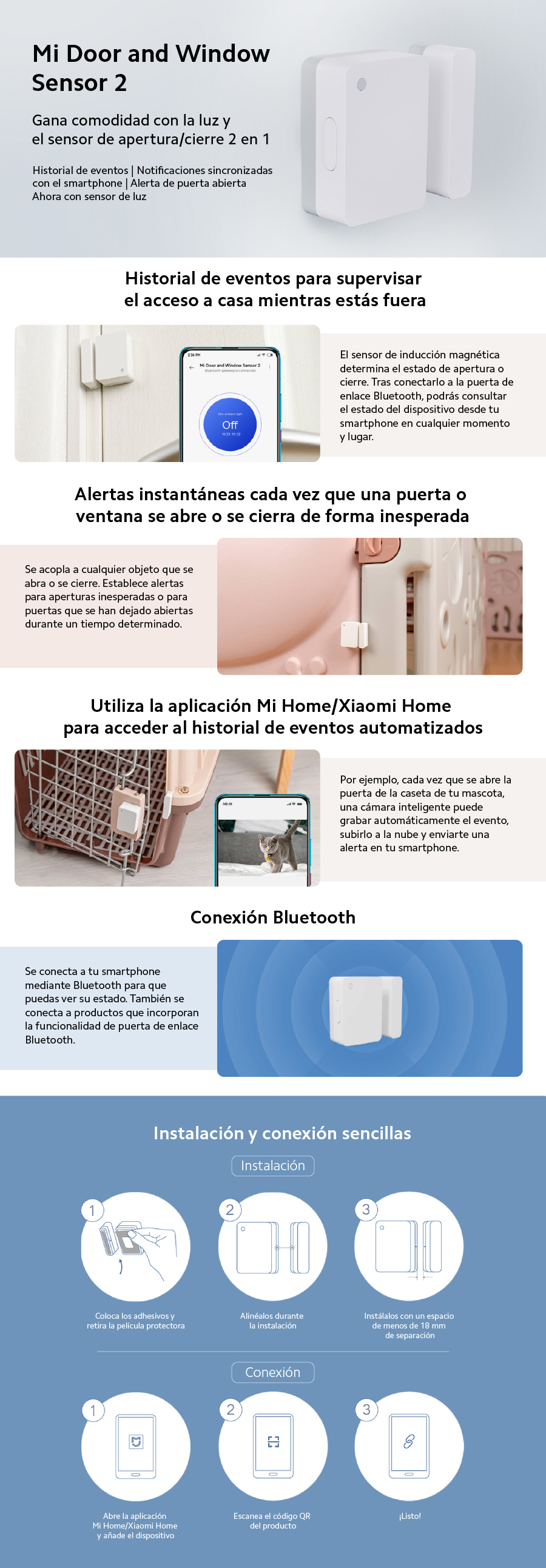 Sensor Xiaomi de Puerta y Ventana App Mi Sensor 2