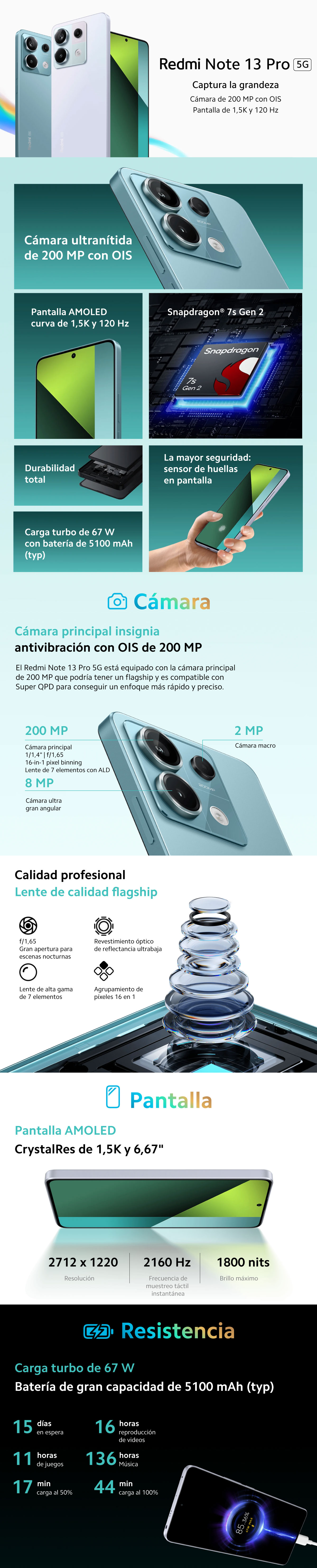 Redmi Note 13 Pro 5G 256GB/8GB Liberado Versión Global - Xiaomi