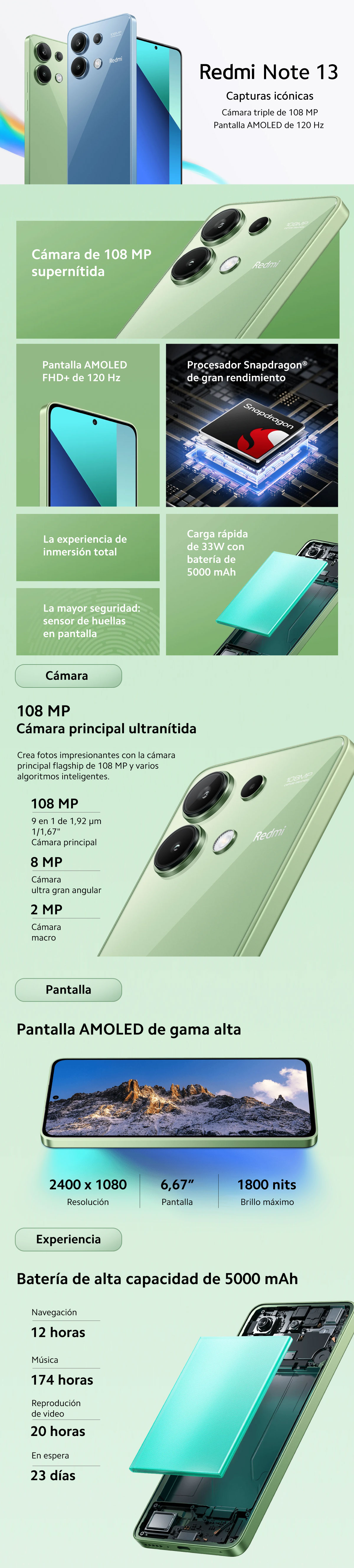 Xiaomi Redmi Note 13 Pro 4G Dual Sim 256GB/8GB Verde