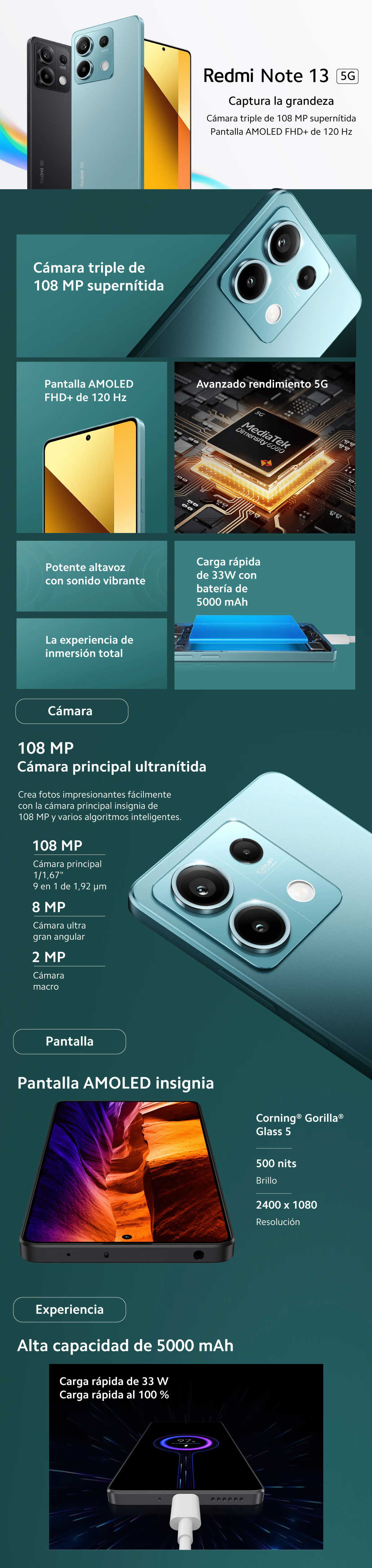 Redmi Note 13 Pro 5G 256GB/8GB Liberado Versión Global - Xiaomi